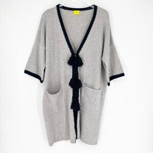 Roberta Roller Rabbit Tassel Wool Blend Cardigan OS Grey